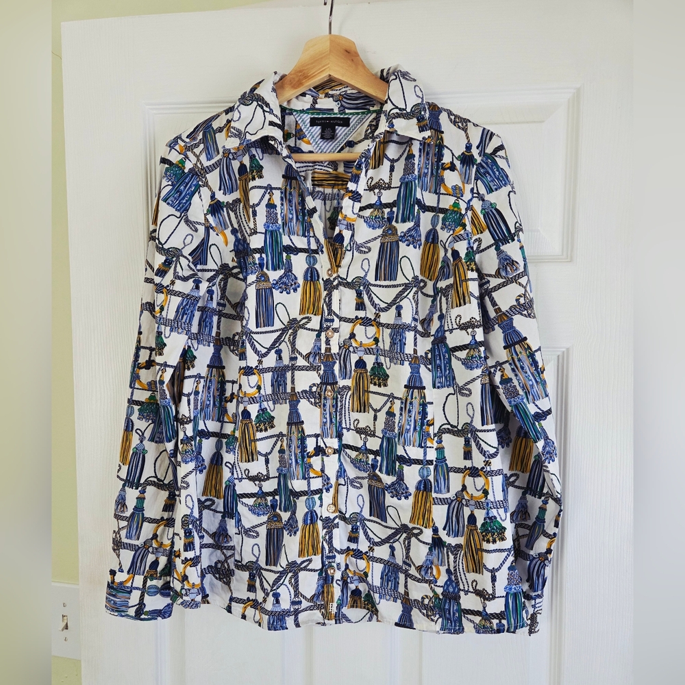 Vintage!!! Tommy Hilfiger ✨️ Women's Cotton Button Down Shirt Size L